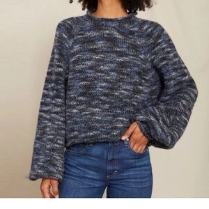 AMO Sz Small Slate Alpaca and Wool Crop Sweater